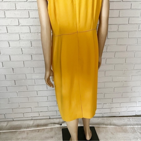 J. Crew Sheath Yellow Crepe Fabric Cap Sleeve Short Sleeve Dress - Picture 8 of 11